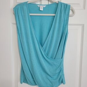 Athleta Women's Turquoise Draped Blouse